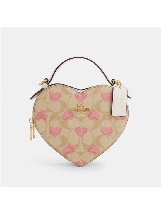 Coach Handbags - NWT! Coach Heart Crossbody Signature Canvas Heart Print CP021